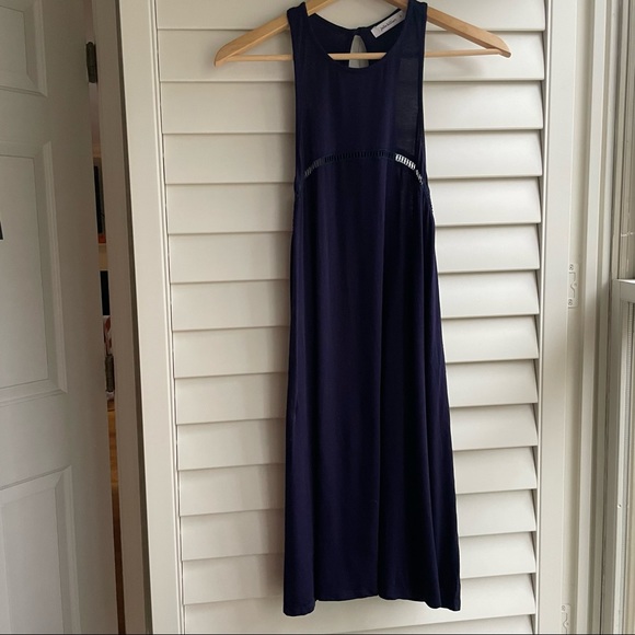 Julie Billiart Mini Navy Blue Dress - Picture 1 of 12
